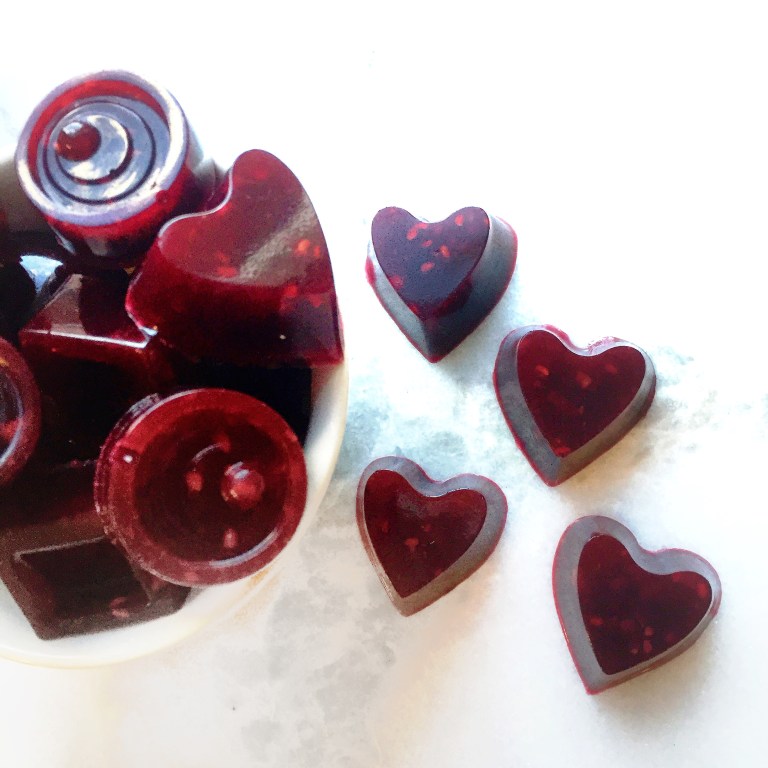 Home made Manuka Honey Gummies on a table